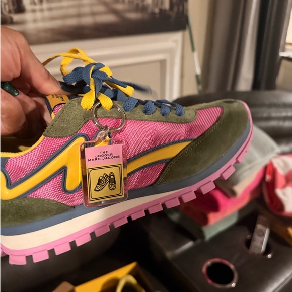 Marc Jacobs Jogger Sneakers with Pink and Yellow - Picture 3 of 8